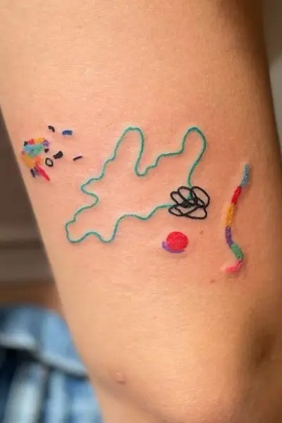 100 Amazing Tattoo Designs for Men You Must Try! 41 Abstract Map Tattoo With Freedom