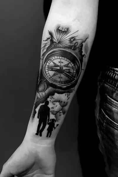 100 Amazing Tattoo Designs for Men You Must Try! 73 Broken Compass Tattoo