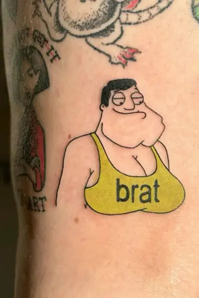 100 Amazing Tattoo Designs for Men You Must Try! 44 Cartoon Muscleman Tattoo With Humor