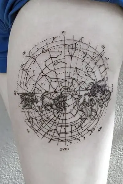 100 Amazing Tattoo Designs for Men You Must Try! 84 Constellation Map Tattoo