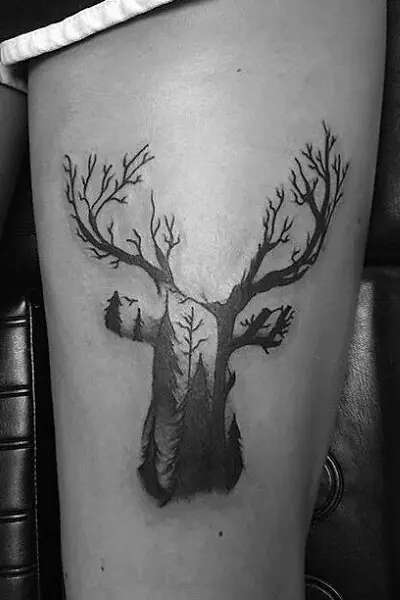 100 Amazing Tattoo Designs for Men You Must Try! 67 Deer and Forest Tattoo