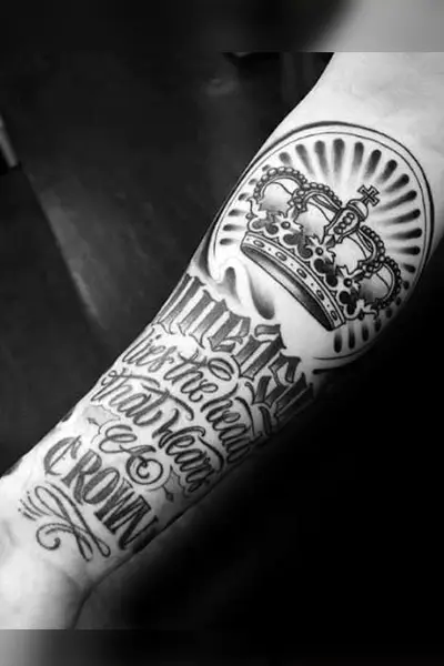 100 Amazing Tattoo Designs for Men You Must Try! 37 Fallen Crown Tattoo With Power
