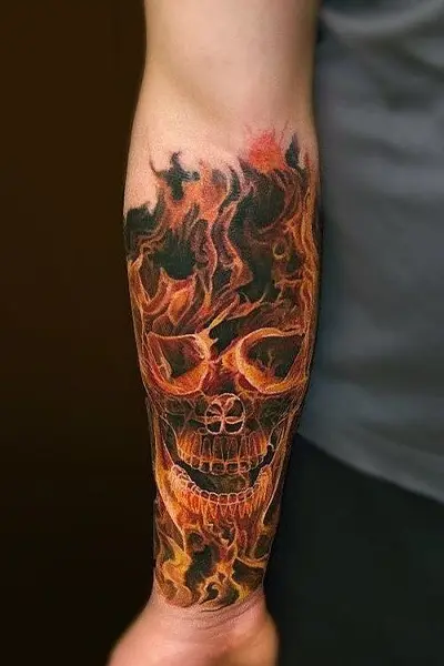 100 Amazing Tattoo Designs for Men You Must Try! 75 Flaming Skull Tattoo
