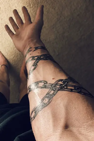 100 Amazing Tattoo Designs for Men You Must Try! 57 Frozen Chain Tattoo With Power