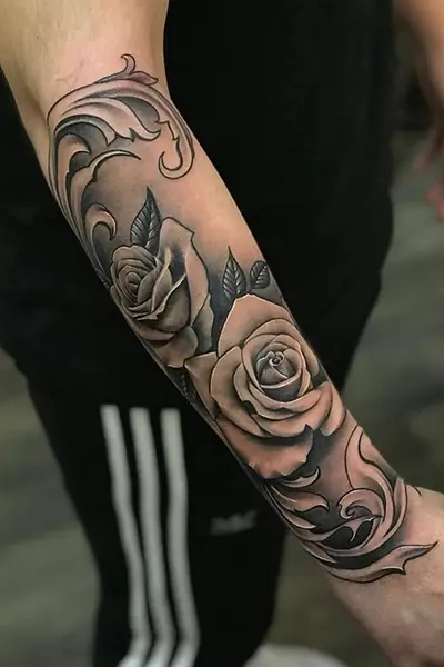 100 Amazing Tattoo Designs for Men You Must Try! 64 Grayscale Rose Tattoo