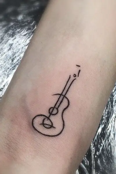100 Amazing Tattoo Designs for Men You Must Try! 45 Guitar Linework Tattoo With Rhythm