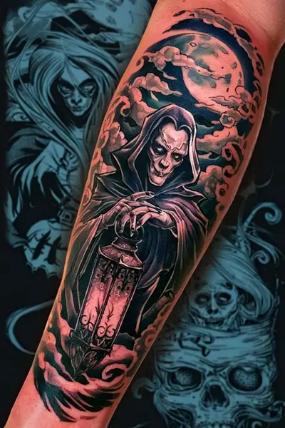 100 Amazing Tattoo Designs for Men You Must Try! 3 Haunted Lantern Tattoo