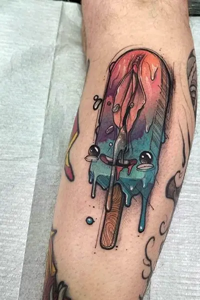 100 Amazing Tattoo Designs for Men You Must Try! 28 Melting Popsicle Tattoo
