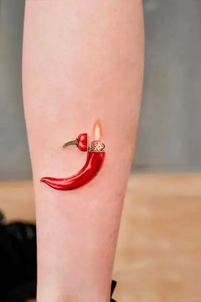 100 Amazing Tattoo Designs for Men You Must Try! 32 Realistic Chili Lighter Tattoo Design