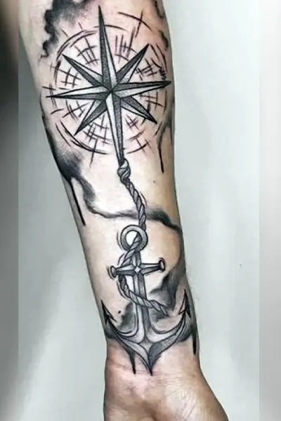 100 Amazing Tattoo Designs for Men You Must Try! 24 Weathered Anchor Tattoo With Grit