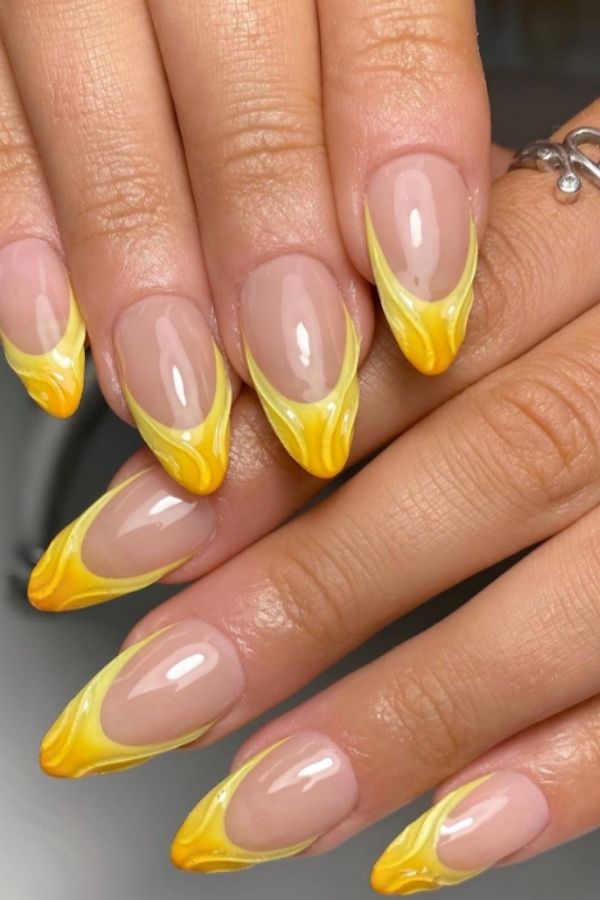 34 Soft to Bold Cutest Yellow Nail Designs Ideas Perfect for Summer and Beyond 9 3D Yellow Nails Idea