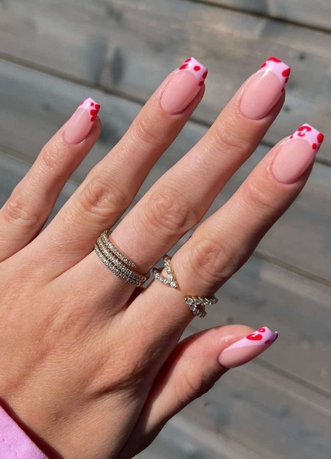 48 Super Trendy French Tip Nails and Manicure Designs You Will Instantly Love 11 Abstract French Tips Pink Red Nail Art