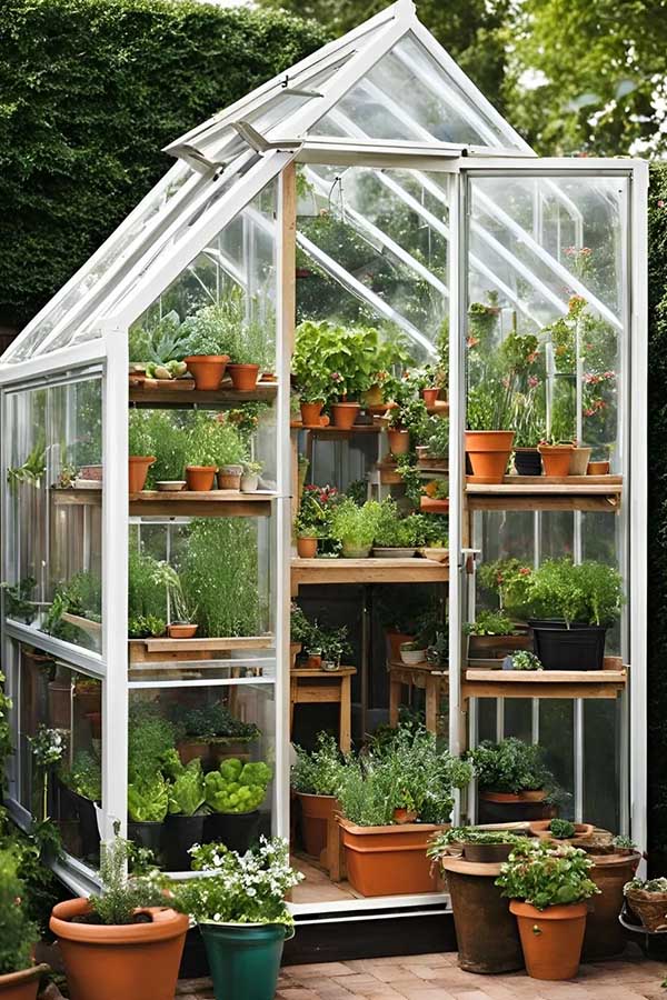 29+ Cozy Backyard Ideas for Small Outdoor Spaces 23 Add a Mini Greenhouse