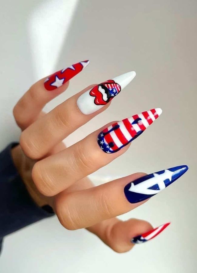 59 Elegant 4th Of July Nails Patriotic Nail Designs You Must Try on Independence Day 51 Adorable Fourth July Nail Ideas