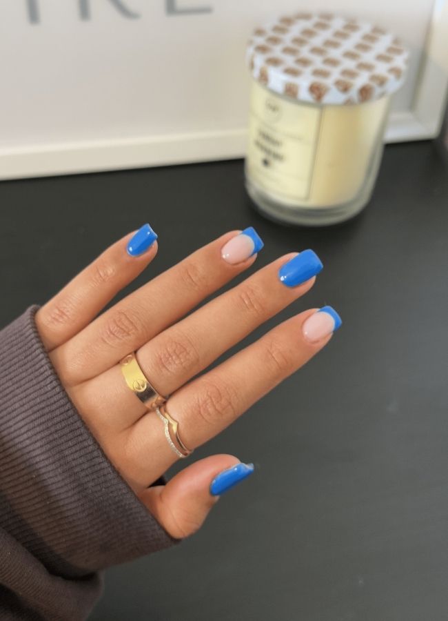 59 Elegant 4th Of July Nails Patriotic Nail Designs You Must Try on Independence Day 3 All-American Blue Nails for Independence Day