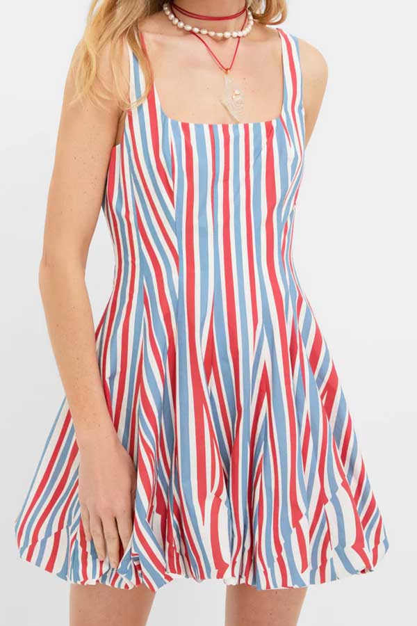 37 Festive 4th of July Outfits to Celebrate Independence Day in Style 6 Americana Stripe Summer Dress