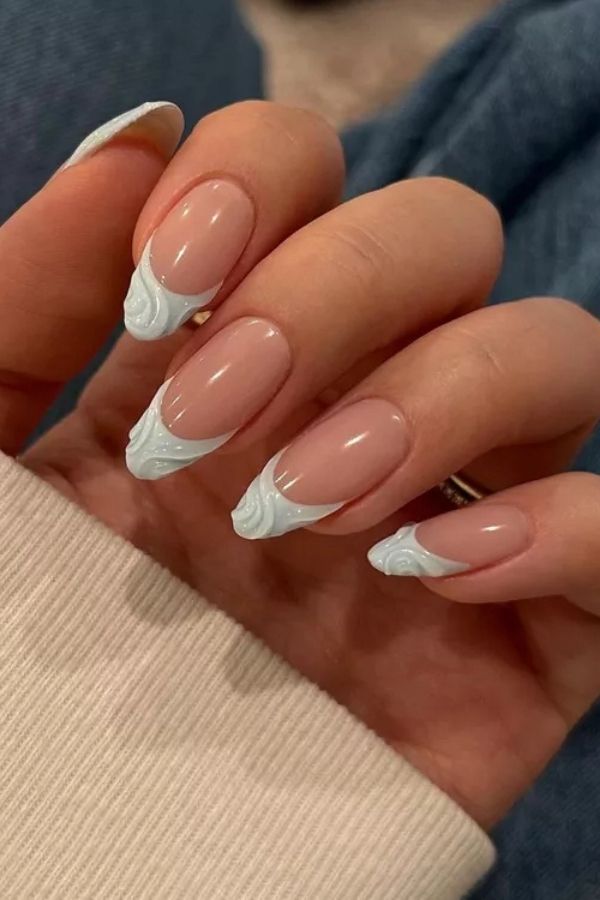 47 Cute Graduation Nail Ideas Mani Designs To Instantly Elevate Your Graduation Look 18 Baby Blue Graduation Nails