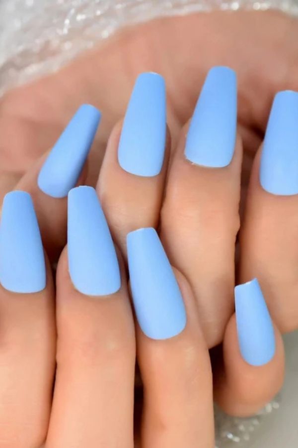 Baby Sky Blue Nails