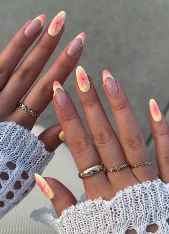 31 Insanely Cute Beach Nails Designs Ideas You’ll Want to Recreate This Summer 11 Beach Twist French Aura Nails