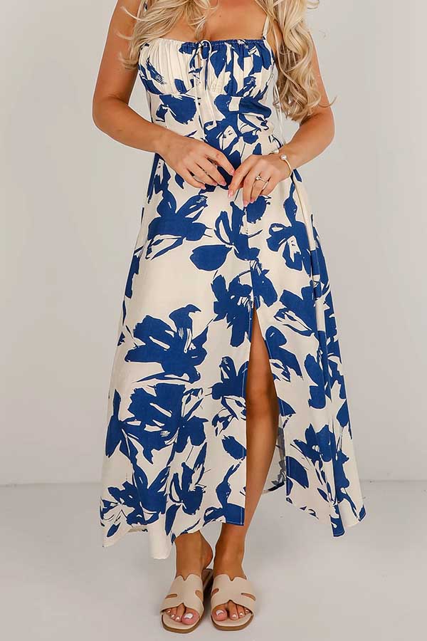 37 Festive 4th of July Outfits to Celebrate Independence Day in Style 18 Blue Floral Midi Dress