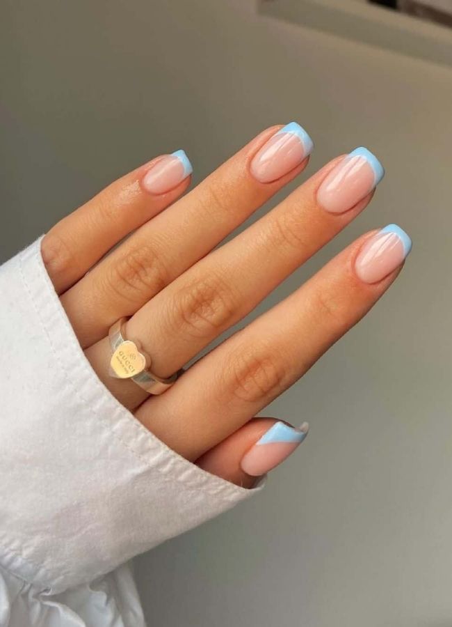 48 Super Trendy French Tip Nails and Manicure Designs You Will Instantly Love 5 Blue French Tip Nails