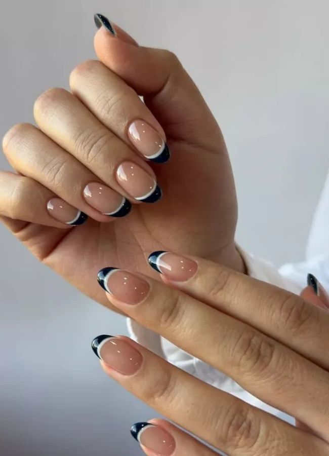 48 Super Trendy French Tip Nails and Manicure Designs You Will Instantly Love 29 Bold Black and White French Design
