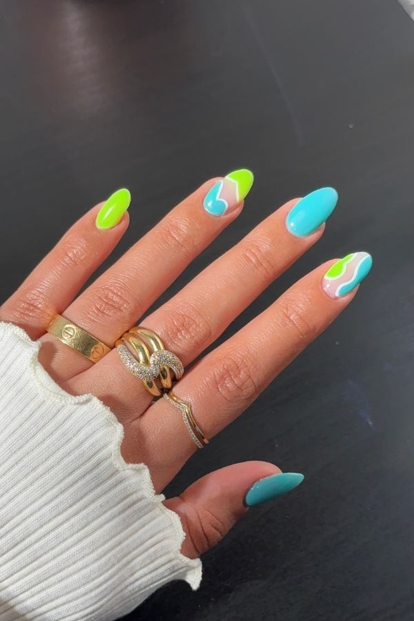 53 Lovely Bright Neon Nail Designs and Mani Nails Colors That Are Trending This Year 29 Bold Summer Neon Nail Designs