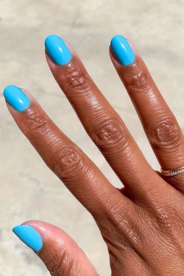 Bright Blue Gorgeous Nails