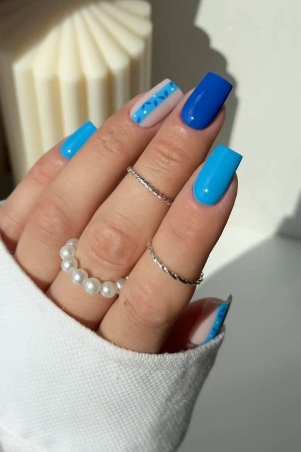 39 Elegant Summer Nails Designs To Upgrade Your Entire Look For The New Season 5 Bright Blue Nail Designs