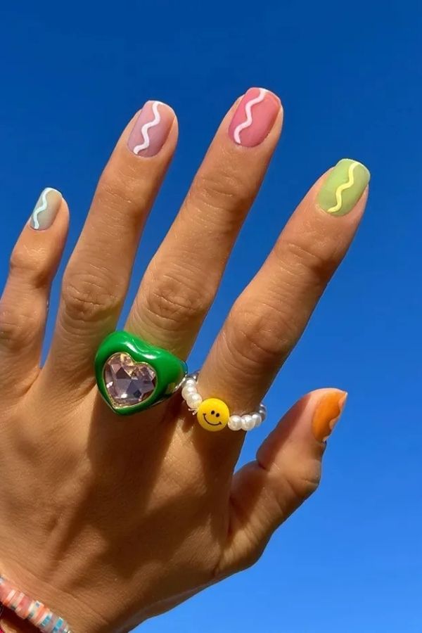 Bright Swirly Nail Designs