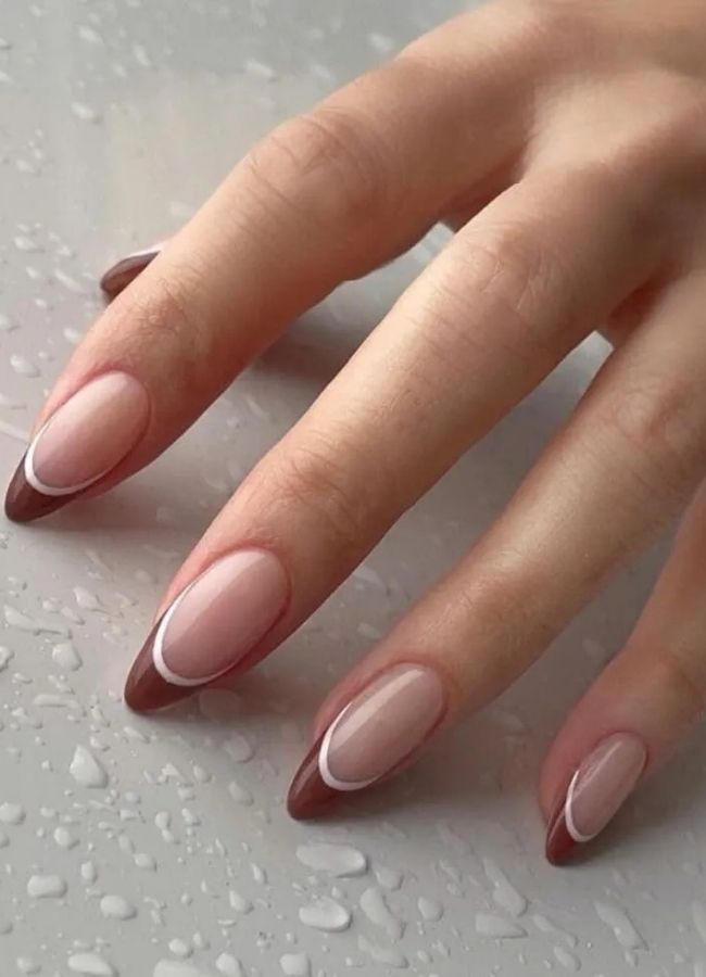 48 Super Trendy French Tip Nails and Manicure Designs You Will Instantly Love 38 Brown French Tip Manicure