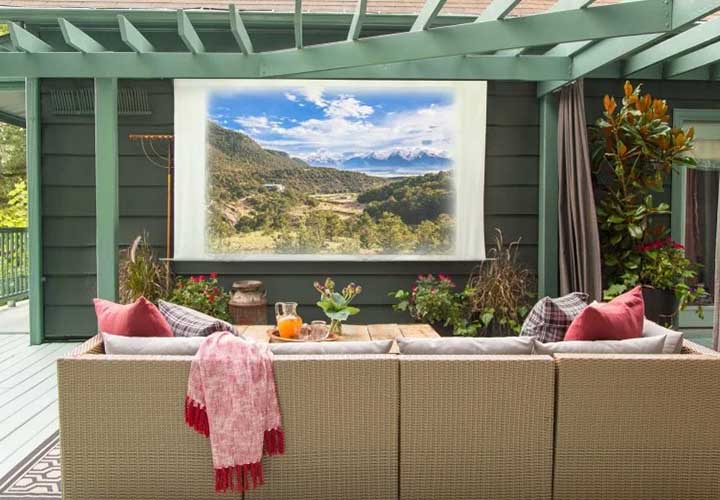 44 Back Patio Ideas on a Budget to Transform Small Outdoor Spaces 25 Build a Backyard Movie Setup