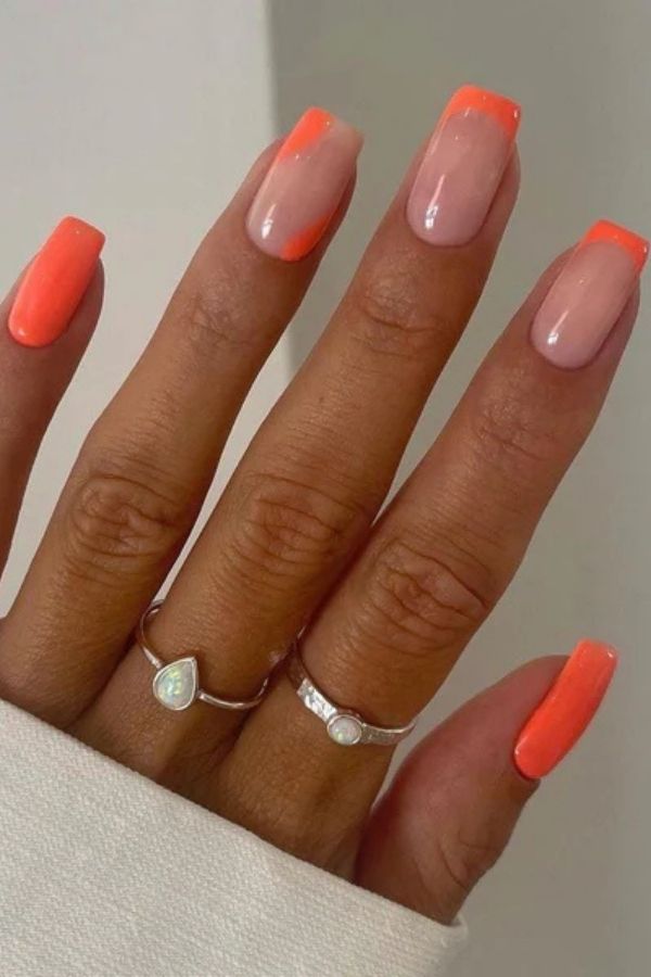 Burnt Orange Nails Tips