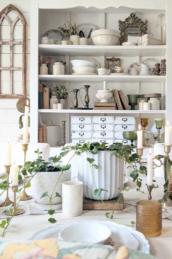 36 Stunning Summer Decorating Ideas to Refresh Your Home for 2025 8 Charming Vintage Shelf Displays