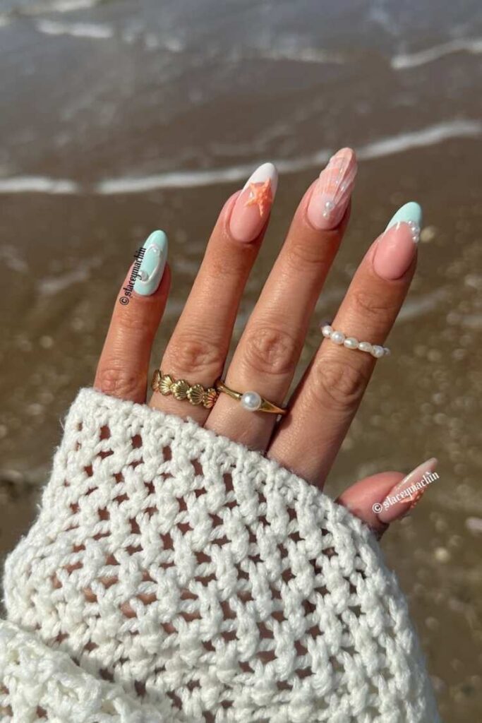 35 Classy Vacation Nail Designs You Can Try This Summer 5 Chic Seashell Nails Idea