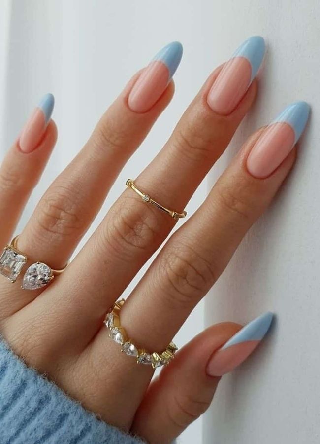 48 Super Trendy French Tip Nails and Manicure Designs You Will Instantly Love 34 Classic French Blue Edges Nails