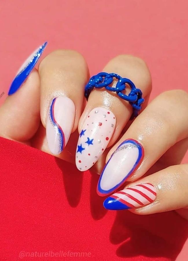 59 Elegant 4th Of July Nails Patriotic Nail Designs You Must Try on Independence Day 53 Classy Nails Design for July 04