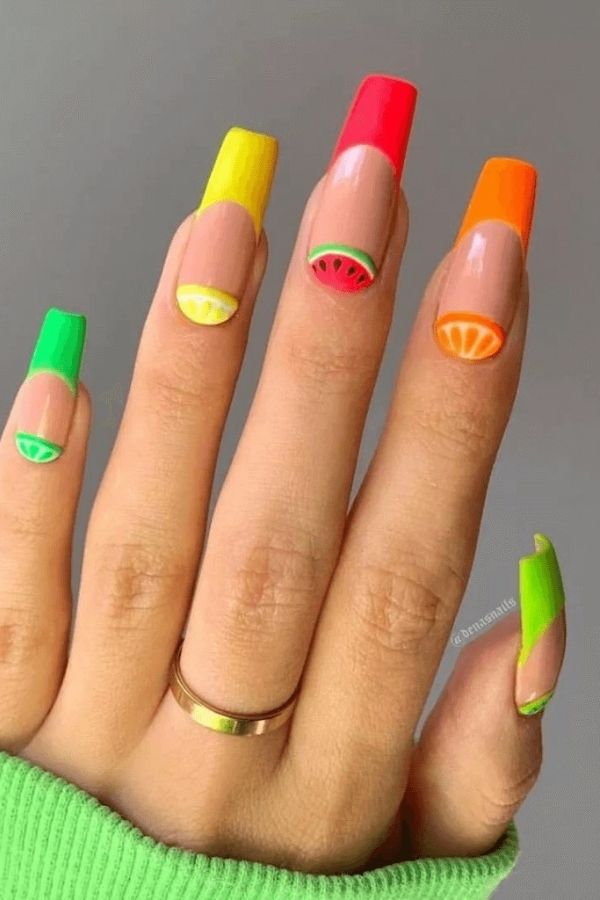 29 Juicy Fruit Nail Designs to Sweeten Your Summer Look 5 Colorful Summer Fruit Candy Nails