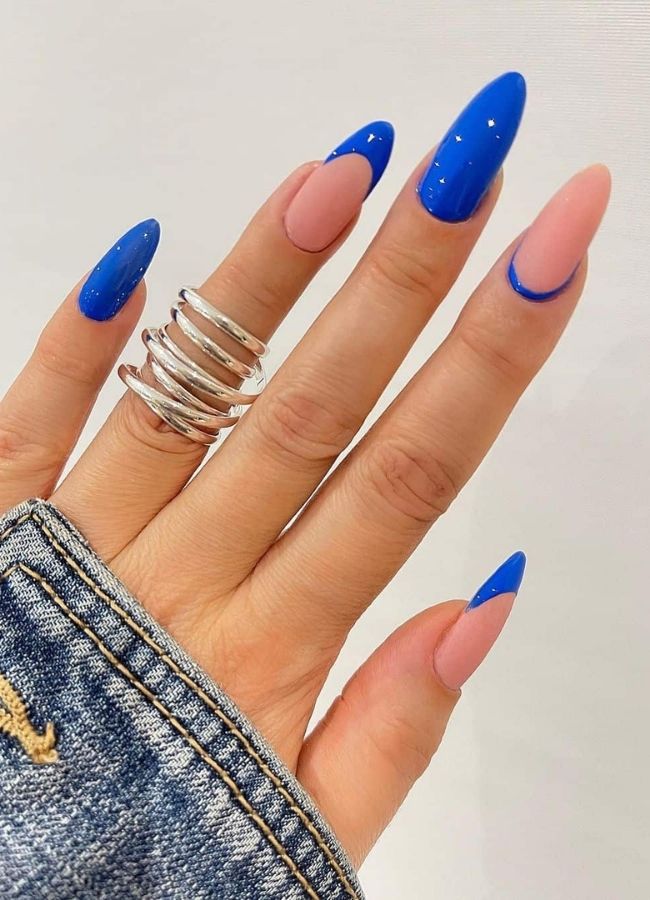 59 Elegant 4th Of July Nails Patriotic Nail Designs You Must Try on Independence Day 31 Cool Blue Steel Manicure Ideas