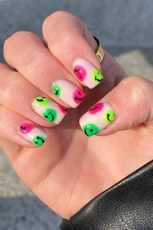 53 Lovely Bright Neon Nail Designs and Mani Nails Colors That Are Trending This Year 13 Cute Neon Nails Design
