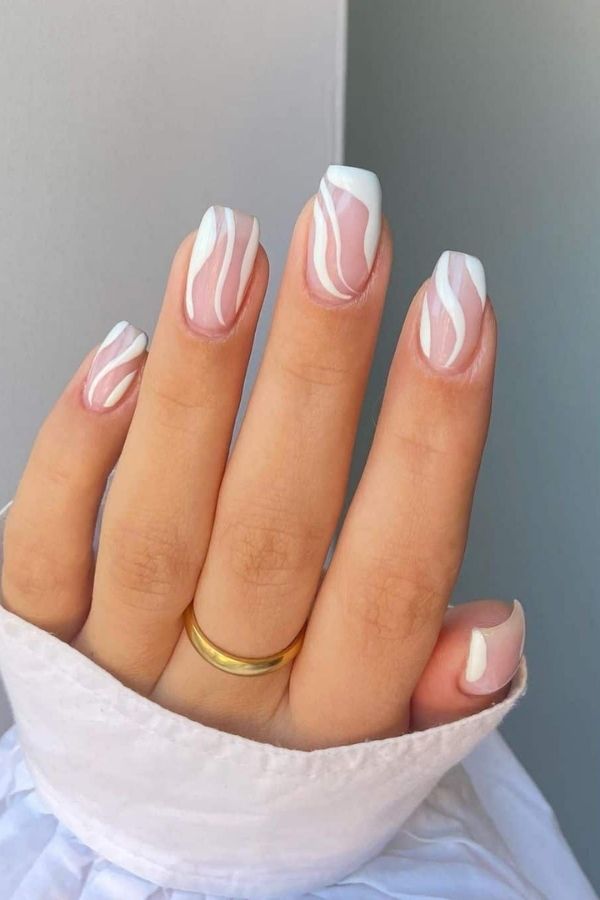 47 Cute Graduation Nail Ideas Mani Designs To Instantly Elevate Your Graduation Look 43 Cute White Swirly Nails