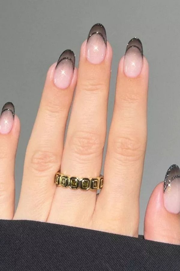 34 Most Stunning Deco Nails Art to Try Right Now 15 Double French Nail Tips