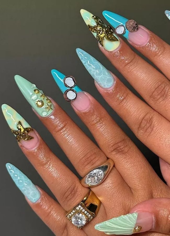 31 Insanely Cute Beach Nails Designs Ideas You’ll Want to Recreate This Summer 9 Extra-Long Pastel Beach Nails
