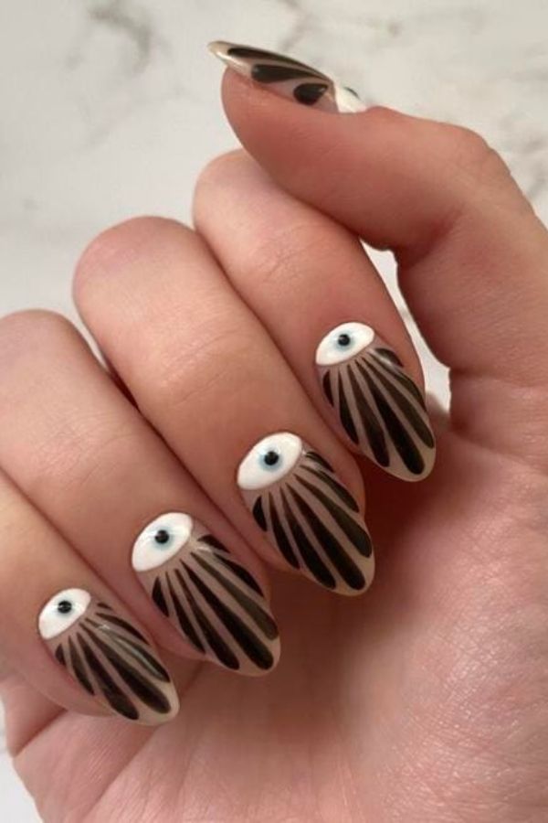 34 Most Stunning Deco Nails Art to Try Right Now 6 Eyes Deco Nails Idea