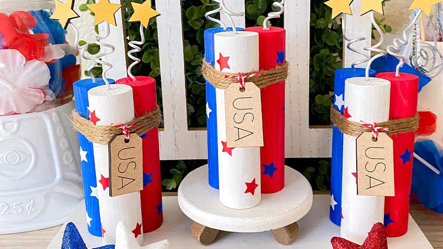 Faux Firework Tray Centerpiece