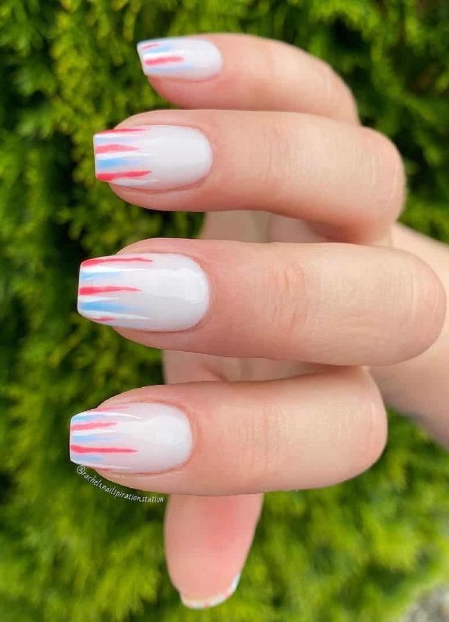 59 Elegant 4th Of July Nails Patriotic Nail Designs You Must Try on Independence Day 15 Festive Firecracker Stripe Manicure