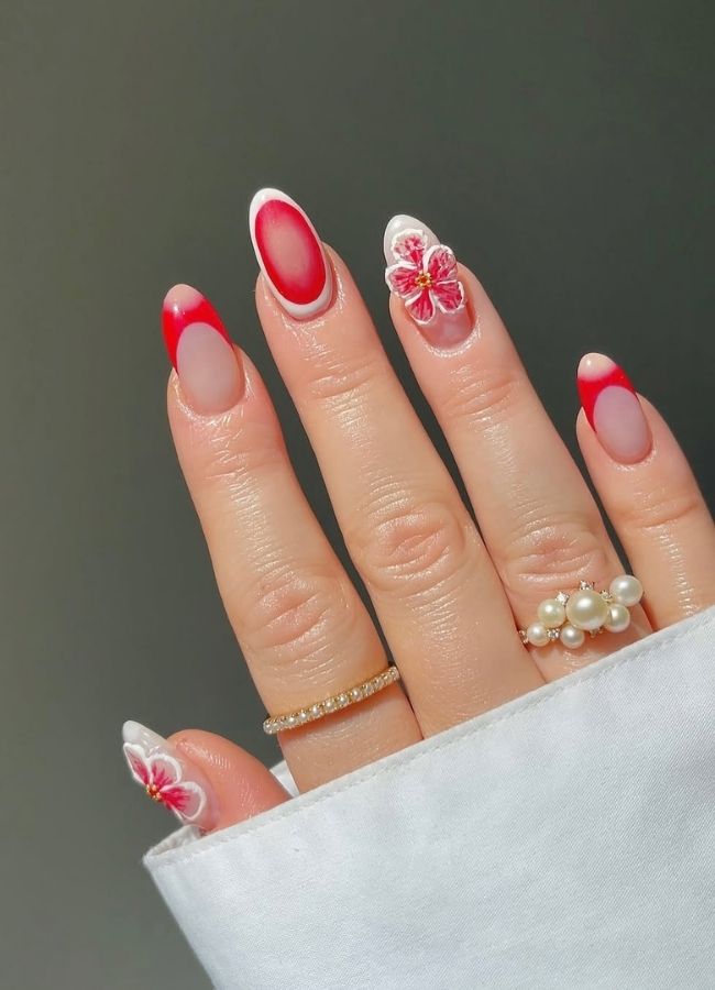 31 Insanely Cute Beach Nails Designs Ideas You’ll Want to Recreate This Summer 25 Floral Beach Nails for Summer