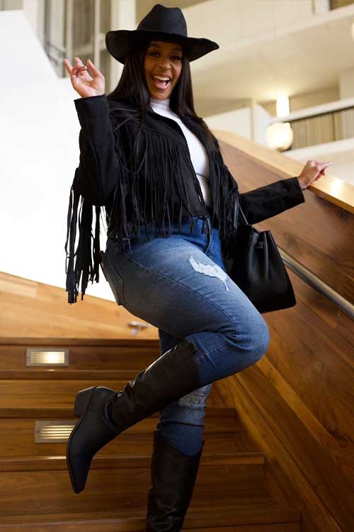 30 Black Cowgirl Outfits for Black Women That Redefine Western Style 22 Fringe & Fierce in All Black