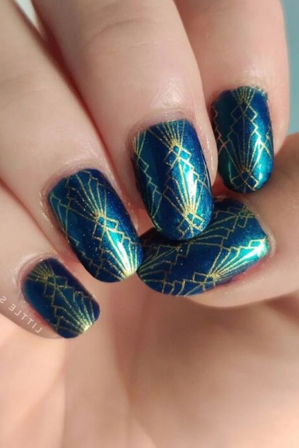 34 Most Stunning Deco Nails Art to Try Right Now 12 Gamma Ray Line Nail Art