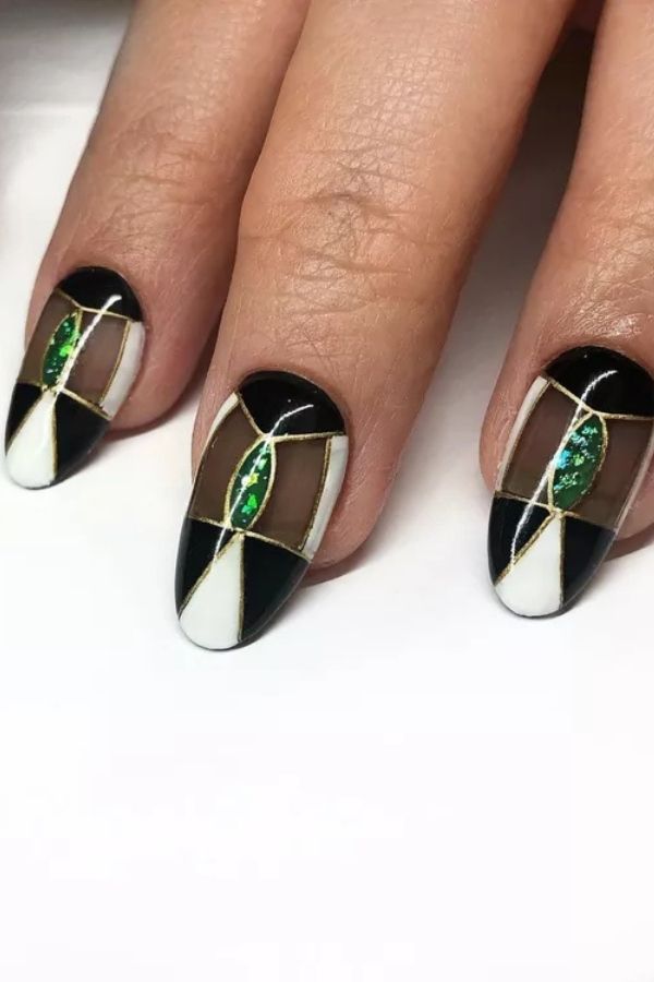 34 Most Stunning Deco Nails Art to Try Right Now 19 Gemstone Deco Fingernails Design